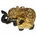 Gold Plated Black Elephant-Terracotta